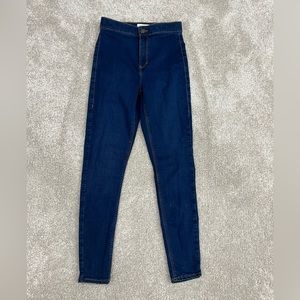 TOPSHOP JONI HIGH RISE SKINNY JEANS BLUE SIZE 00
